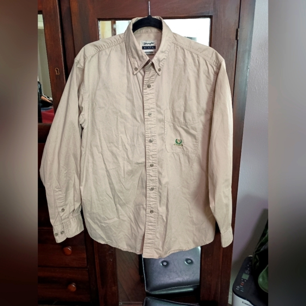 Vintage Wrangler Riata LS Button-Up Western Shirt_Cream_SZ M